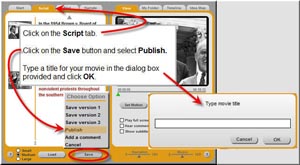 Saving to publish